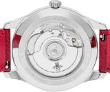 Buy Shop Gucci G Timeless Automatic Silver Dial Red Leather Strap Watch For Men - YA126346 USA Online