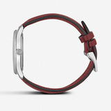 Buy Shop Gucci G Timeless Automatic Silver Dial Red Leather Strap Watch For Men - YA126346 USA Online