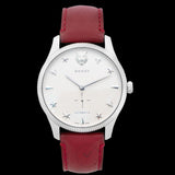 Buy Shop Gucci G Timeless Automatic Silver Dial Red Leather Strap Watch For Men - YA126346 USA Online