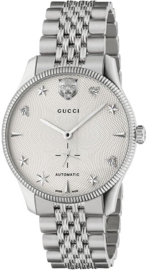 Buy Shop Gucci G Timeless Automatic Silver Dial Silver Steel Strap Watch for Men - YA126354 USA Online