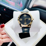 Buy Shop Gucci G Timeless Bee Motif Black Dial Black Leather Strap Watch For Women - YA1264055 USA Online