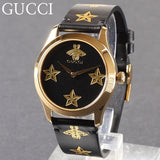 Buy Shop Gucci G Timeless Bee Motif Black Dial Black Leather Strap Watch For Women - YA1264055 USA Online