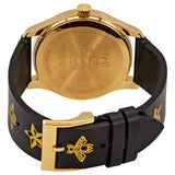 Buy Shop Gucci G Timeless Bee Motif Black Dial Black Leather Strap Watch For Women - YA1264055 USA Online