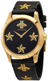 Buy Shop Gucci G Timeless Bee Motif Black Dial Black Leather Strap Watch For Women - YA1264055 USA Online