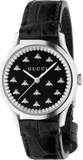 Buy Shop Gucci G Timeless Black Dial Black Leather Strap Watch for Women - YA1265055 USA Online
