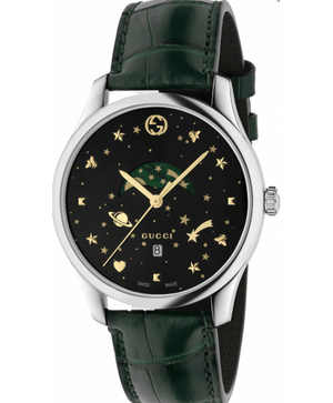 Buy Shop Gucci G-Timeless Black Dial Green Leather Strap Unisex Watch - YA126326 USA Online
