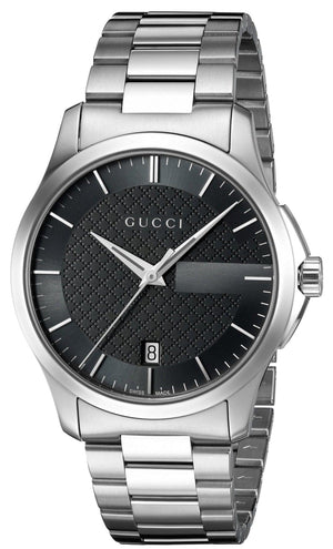 Buy Shop Gucci G Timeless Black Dial Silver Steel Strap Unisex Watch - YA126457 USA Online