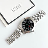 Buy Shop Gucci G Timeless Black Dial Silver Steel Strap Watch For Men - YA126201 USA Online