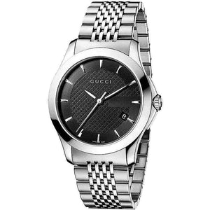 Buy Shop Gucci G Timeless Black Dial Silver Steel Strap Watch For Men - YA126402 USA Online