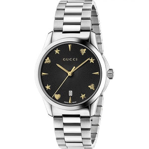 Buy Shop Gucci G Timeless Black Dial Silver Steel Strap Watch For Women - YA1264029 USA Online