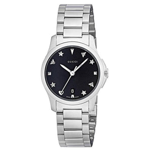 Buy Shop Gucci G Timeless Black Dial Silver Steel Strap Watch For Women - YA126573A USA Online