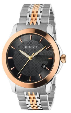 Buy Shop Gucci G Timeless Black Dial Two Tone Steel Strap Watch For Men - YA126410 USA Online