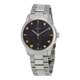 Buy Shop Gucci G Timeless Black Dial Silver Steel Strap Watch For Women - YA1264029 USA Online