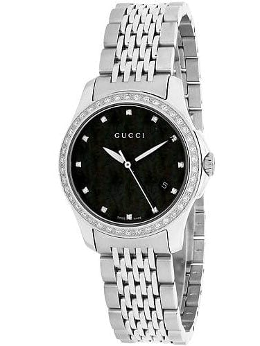 Buy Shop Gucci G Timeless Black Mother of Pearl Diamonds 38mm Watch For Women - YA126509 USA Online