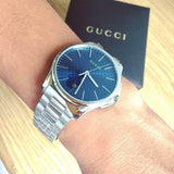 Buy Shop Gucci G Timeless Blue Dial Silver Steel Strap Watch For Men - YA126316 USA Online