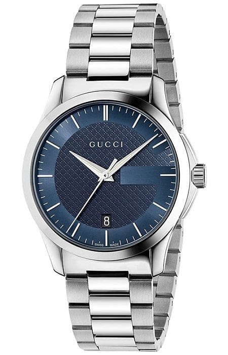 Gucci G Timeless Blue Dial Silver Steel Strap Watch For Men - YA126440