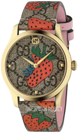 Buy Shop Gucci G Timeless Brown Dial Brown Leather Strap Watch For Women - YA1264133 USA Online