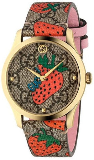 Buy Shop Gucci G Timeless Brown Dial Brown Leather Strap Watch For Women - YA1264133 USA Online