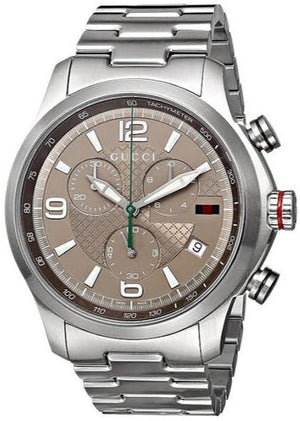 Buy Shop Gucci G Timeless Brown Dial Silver Steel Strap Watch For Men - YA126248 USA Online