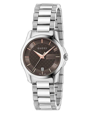 Buy Shop Gucci G Timeless Brown Dial Silver Steel Strap Watch For Women - YA126529 USA Online