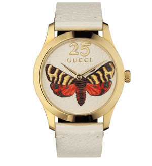 Buy Shop Gucci G Timeless Butterfly White Dial White Leather Strap Watch For Women - YA1264062 USA Online