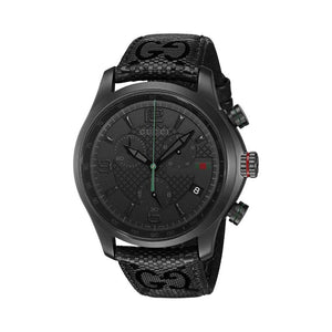 Buy Shop Gucci G Timeless Chronograph Black Dial Black Leather Strap Watch For Men - YA126244 USA Online