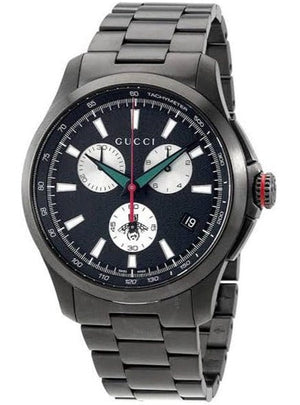 Buy Shop Gucci G-Timeless Chronograph Black Dial Black Steel Strap Watch For Men - YA126268 USA Online