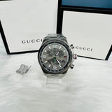 Buy Shop Gucci G Timeless Chronograph Grey Dial Silver Steel Strap Watch For Men - YA126238 USA Online