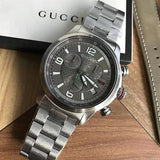 Buy Shop Gucci G Timeless Chronograph Grey Dial Silver Steel Strap Watch For Men - YA126238 USA Online