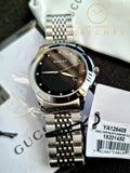 Buy Shop Gucci G Timeless Diamonds Black Dial Silver Steel Strap Watch For Men - YA126405 USA Online