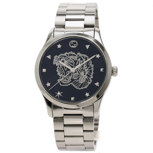 Buy Shop Gucci G Timeless Diamonds Black Dial Silver Steel Strap Watch For Women - YA1264125 USA Online