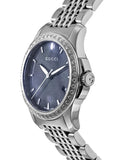 Buy Shop Gucci G Timeless Diamonds Mother of Pearl Black Dial Silver Mesh Bracelet Watch For Women - YA126507 USA Online
