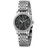 Buy Shop Gucci G Timeless Diamonds Mother of Pearl Black Dial Silver Mesh Bracelet Watch For Women - YA126507 USA Online