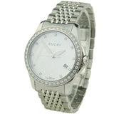 Buy Shop Gucci G Timeless Diamonds Mother of Pearl Dial Silver Mesh Bracelet Watch For Women - YA126508 USA Online