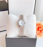 Buy Shop Gucci G Timeless Diamonds Mother of Pearl Dial Silver Steel Strap Watch For Women - YA126506 USA Online