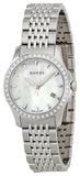 Buy Shop Gucci G Timeless Diamonds Mother of Pearl Dial Silver Steel Strap Watch For Women - YA126506 USA Online