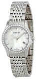 Buy Shop Gucci G Timeless Diamonds Mother of Pearl Dial Silver Steel Strap Watch For Women - YA126506 USA Online