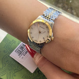 Buy Shop Gucci G Timeless Diamonds Mother of Pearl Dial Two Tone Mesh Bracelet Watch for Women - YA126513 USA Online
