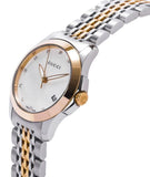 Buy Shop Gucci G Timeless Diamonds Mother of Pearl Dial Two Tone Mesh Bracelet Watch for Women - YA126513 USA Online