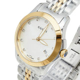 Buy Shop Gucci G Timeless Diamonds Mother of Pearl Dial Two Tone Mesh Bracelet Watch for Women - YA126513 USA Online