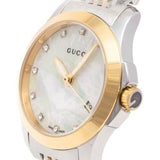 Buy Shop Gucci G Timeless Diamonds Mother of Pearl Dial Two Tone Mesh Bracelet Watch for Women - YA126513 USA Online