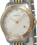 Buy Shop Gucci G Timeless Diamonds Mother of Pearl Dial Two Tone Mesh Bracelet Watch for Women - YA126513 USA Online