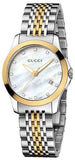 Buy Shop Gucci G Timeless Diamonds Mother of Pearl Dial Two Tone Mesh Bracelet Watch for Women - YA126513 USA Online