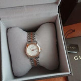 Buy Shop Gucci G Timeless Diamonds Mother of Pearl Dial Two Tone Mesh Bracelet Watch For Women - YA126514 USA Online