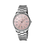 Buy Shop Gucci G Timeless Diamonds Mother of Pearl Pink Dial Silver Steel Strap Watch for Women - YA1265062 USA Online