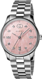 Buy Shop Gucci G Timeless Diamonds Mother of Pearl Pink Dial Silver Steel Strap Watch for Women - YA1265062 USA Online