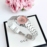 Buy Shop Gucci G Timeless Diamonds Pink Mother of Pearl Dial Silver Steel Strap Watch for Women - YA1265025 USA Online