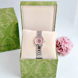 Buy Shop Gucci G Timeless Diamonds Pink Mother of Pearl Dial Silver Steel Strap Watch for Women - YA1265025 USA Online