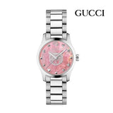 Buy Shop Gucci G Timeless Diamonds Pink Mother of Pearl Dial Silver Steel Strap Watch for Women - YA1265025 USA Online
