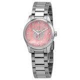 Buy Shop Gucci G Timeless Diamonds Pink Mother of Pearl Dial Silver Steel Strap Watch for Women - YA1265025 USA Online